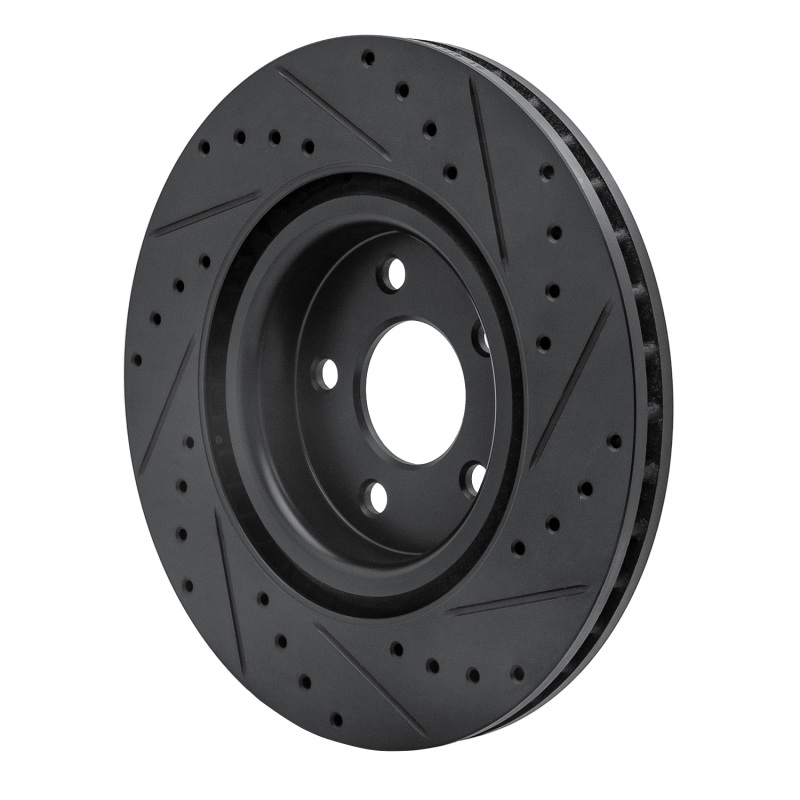 Chevrolet Cobalt Brake Rotor (1) - Front Left - R1 Concepts - Drilled & Slotted - Black - `07-`10